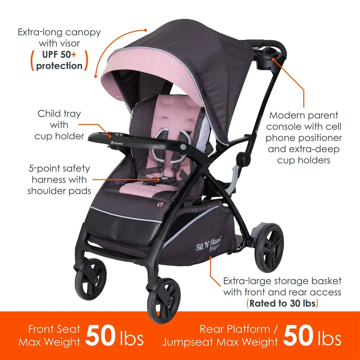 Sit N Stand® 5-in-1 Shopper Stroller