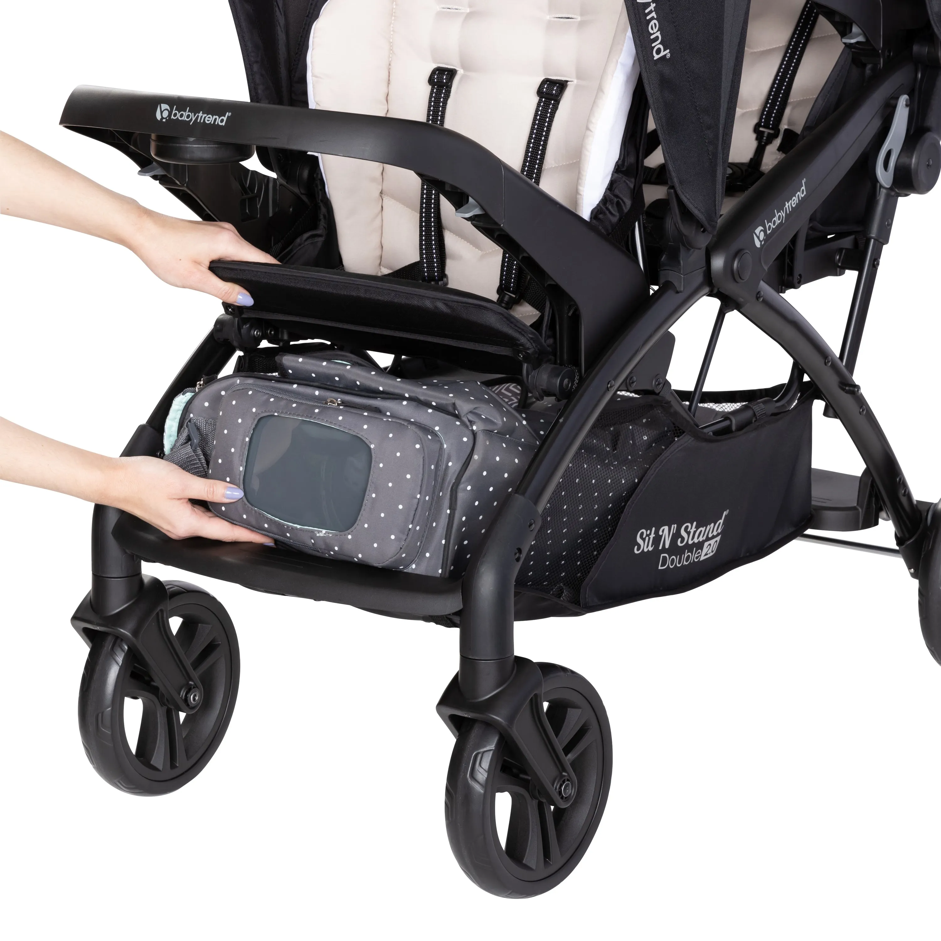 Sit N' Stand® Double 2.0 Stroller - Modern Khaki (VM Innovations Exclusive)