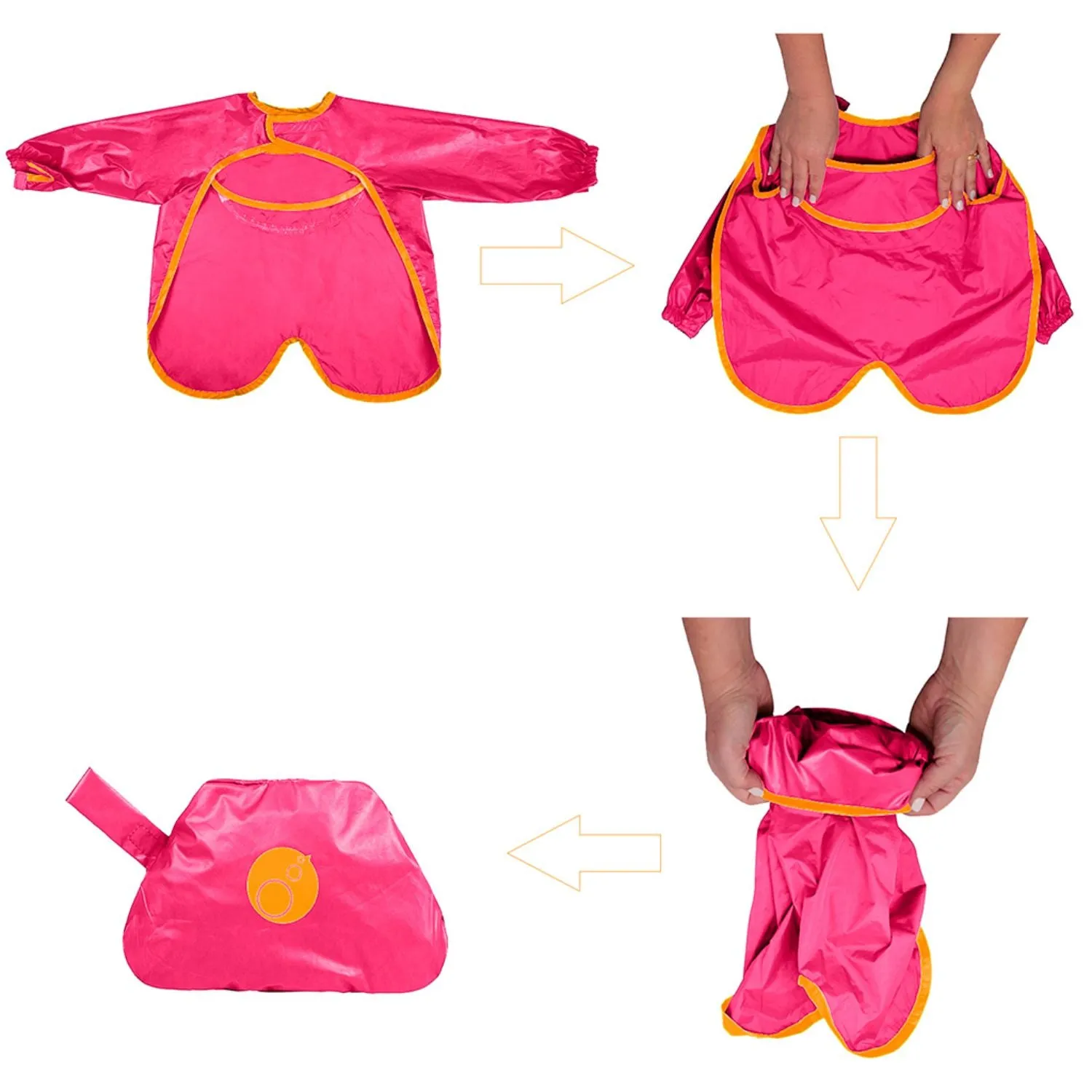 Smock Bib Strawberry Shake Pink