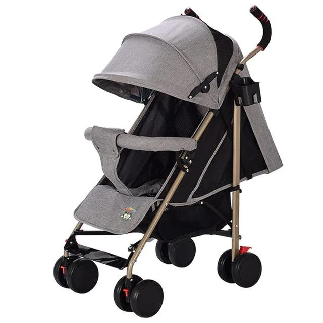 Super Lightweight Portable Folding Baby Strollers carrinho Can Sit & Lie Comfortable Linen Cloth Baby Trolley Umbrella Pushchair