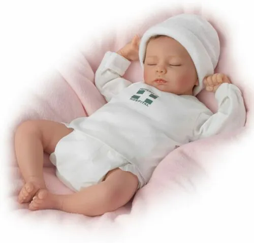 The Ashton - Drake Galleries Ashley So Truly Real® Baby Girl Doll That Breathes Touch Activated Realistic Weighted Fully Poseable with Soft RealTouch® Vinyl Skin  by Artist Andrea Arcello 17"-inches