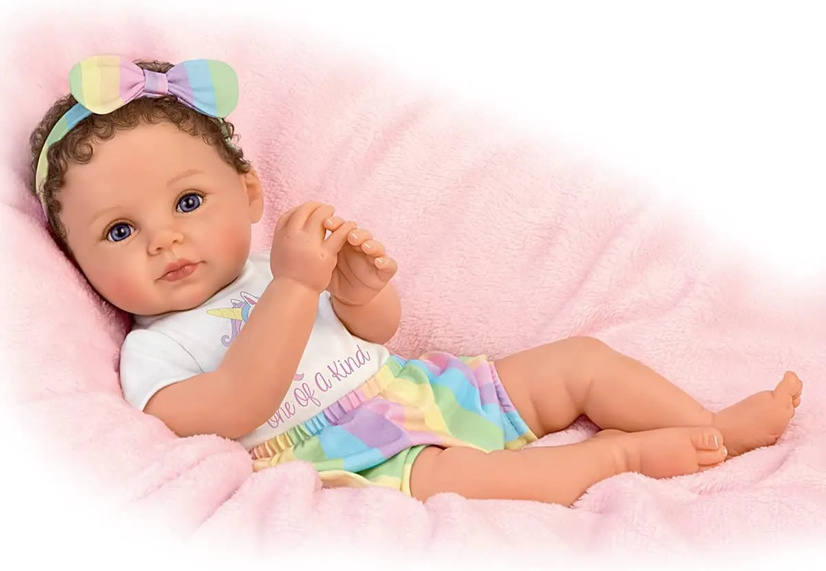 The Ashton - Drake Galleries One Of A Kind Katherine So Truly Real® Lifelike RealTouch® Vinyl Skin Realistically Hand-painted with Magnetic Pacifier & Poseable Weighted Doll by Ping Lau 18-inches