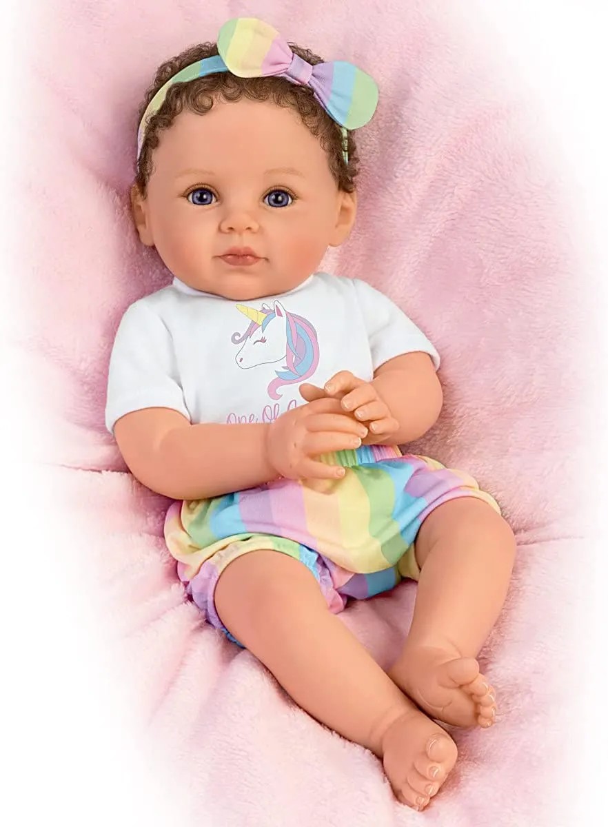 The Ashton - Drake Galleries One Of A Kind Katherine So Truly Real® Lifelike RealTouch® Vinyl Skin Realistically Hand-painted with Magnetic Pacifier & Poseable Weighted Doll by Ping Lau 18-inches