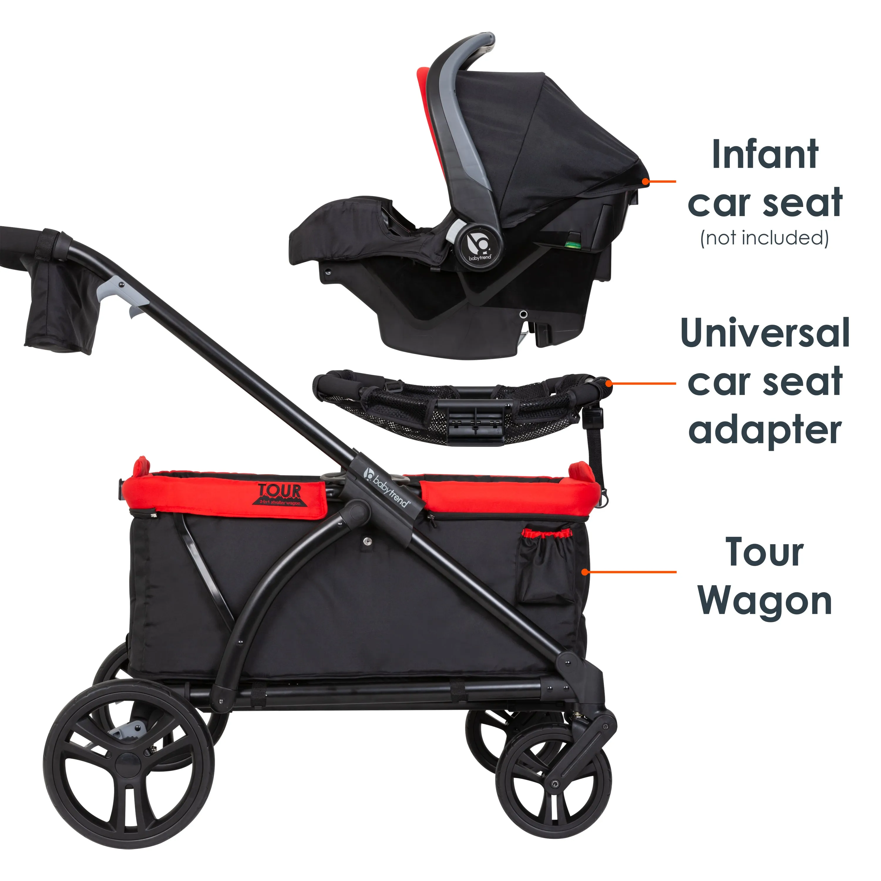 Tour™ 2-in-1 Stroller Wagon in Mars Red (Walmart Exclusive)