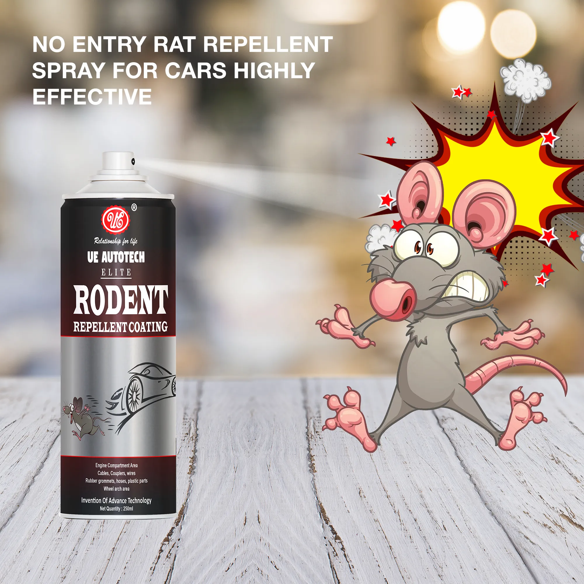 UE Autotech Rodent Repellent Coating, 150ml | Rat Protection for Engine Parts and Wires | Long Lasting