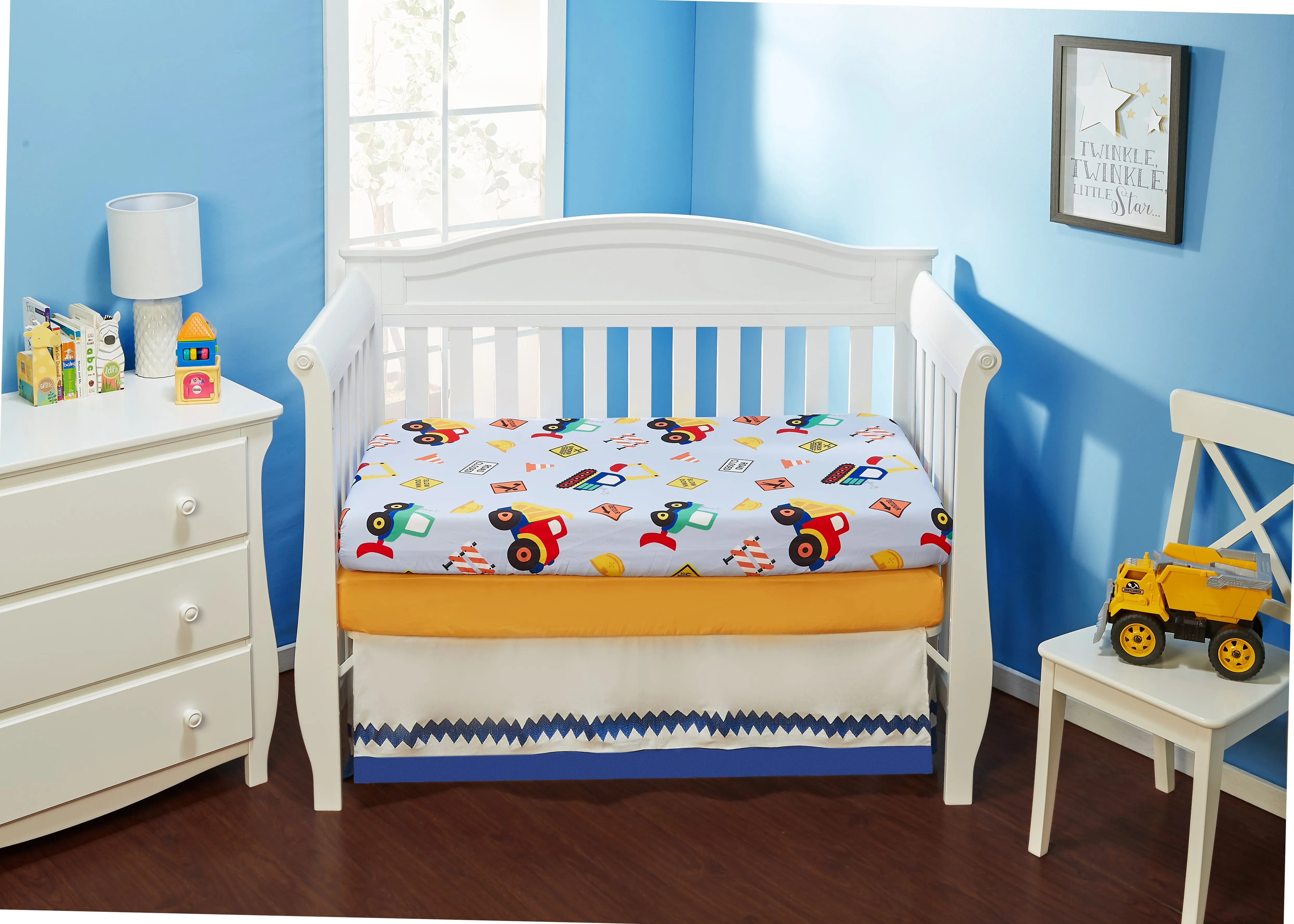 Under Construction 2-Pack Fitted Crib Sheet