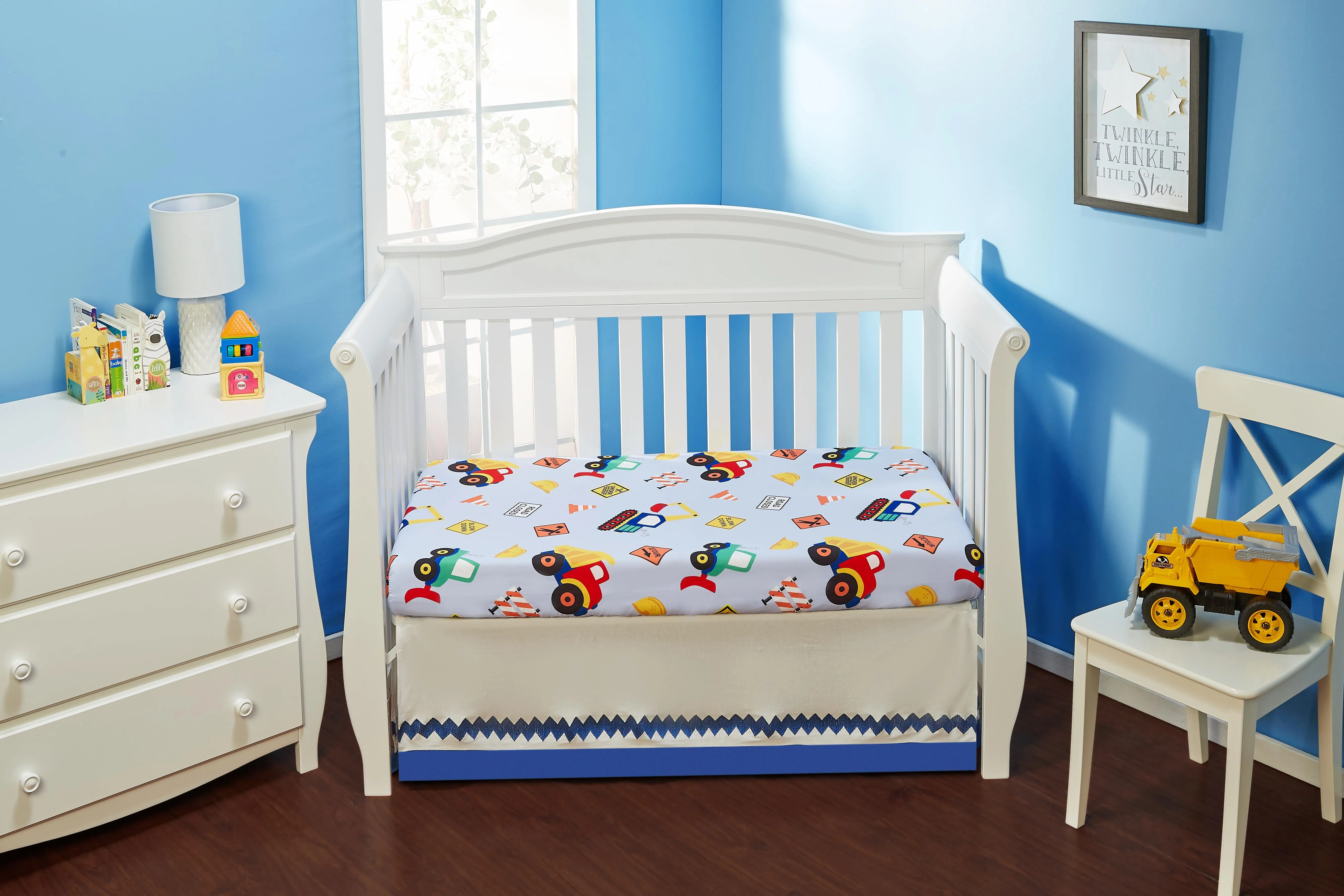 Under Construction 2-Pack Fitted Crib Sheet