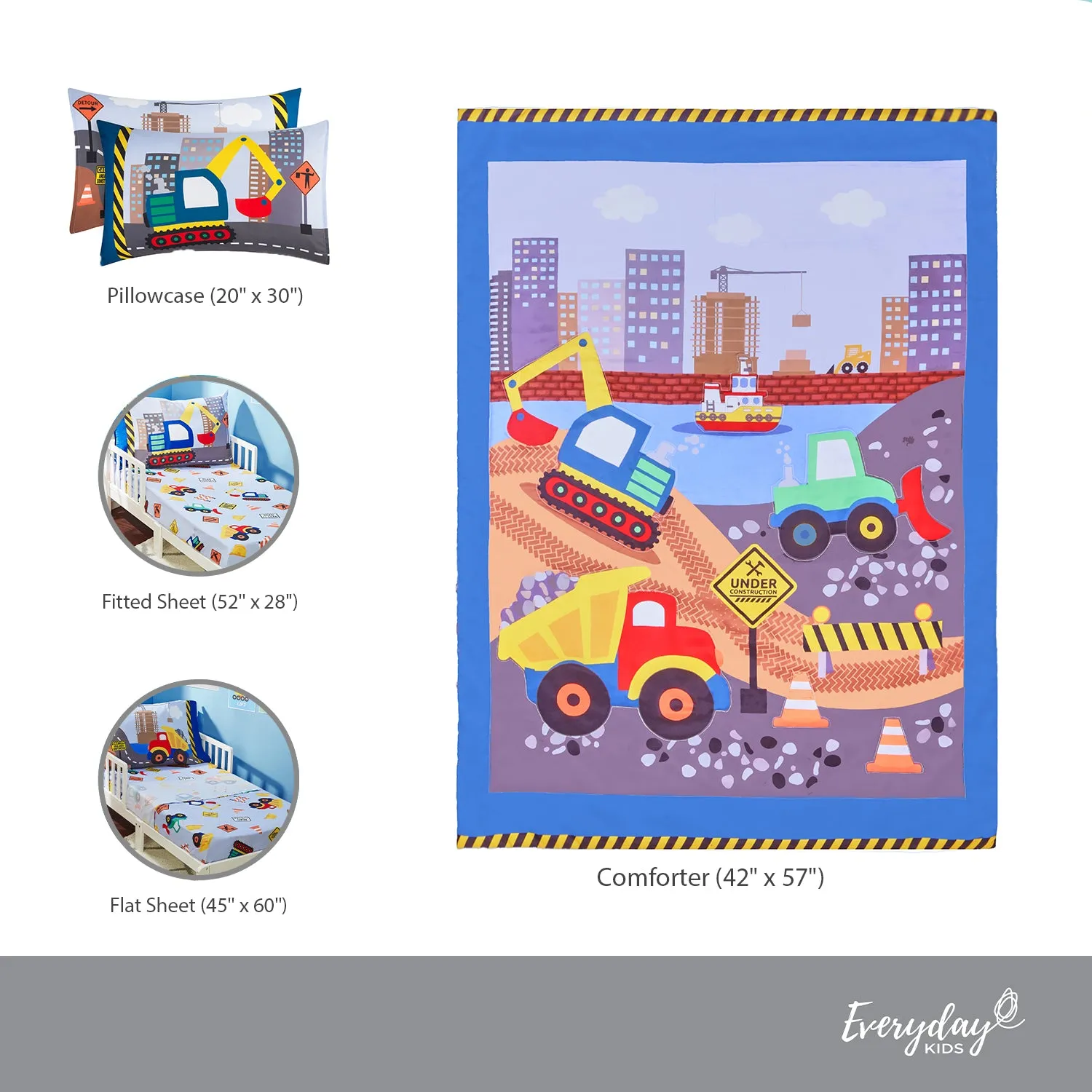 Under Construction 4-Piece Toddler Bedding Set