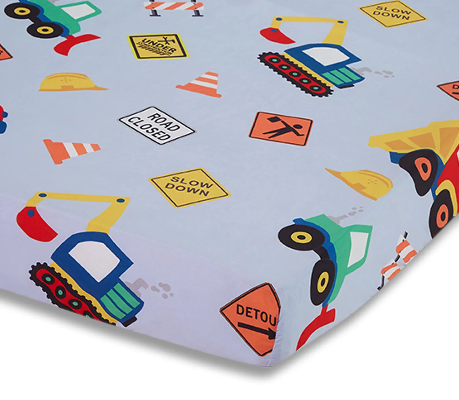 Under Construction Baby Boy Fitted Crib Sheet