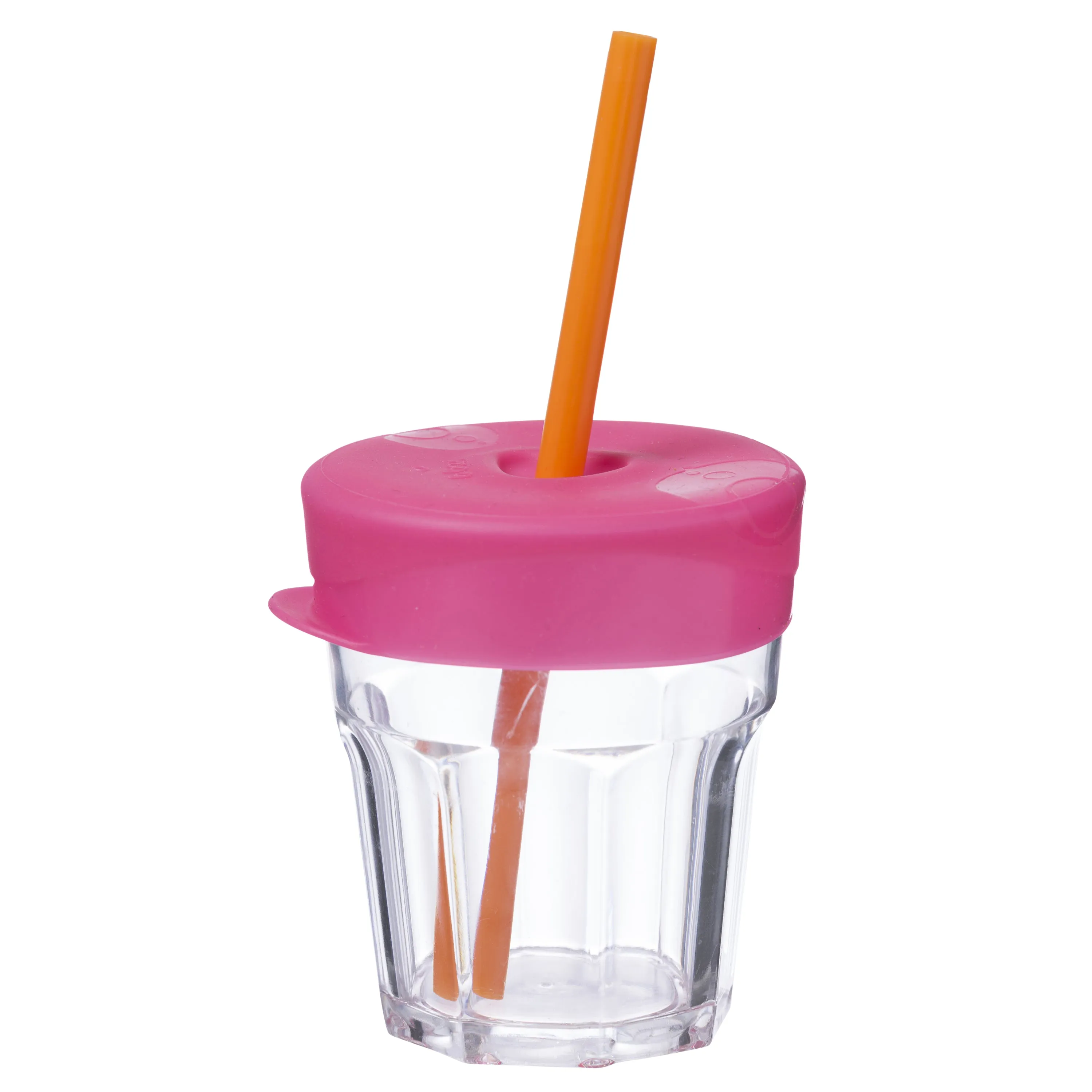 Universal Silicone Lid & Straw Travel Pack Pink Orange