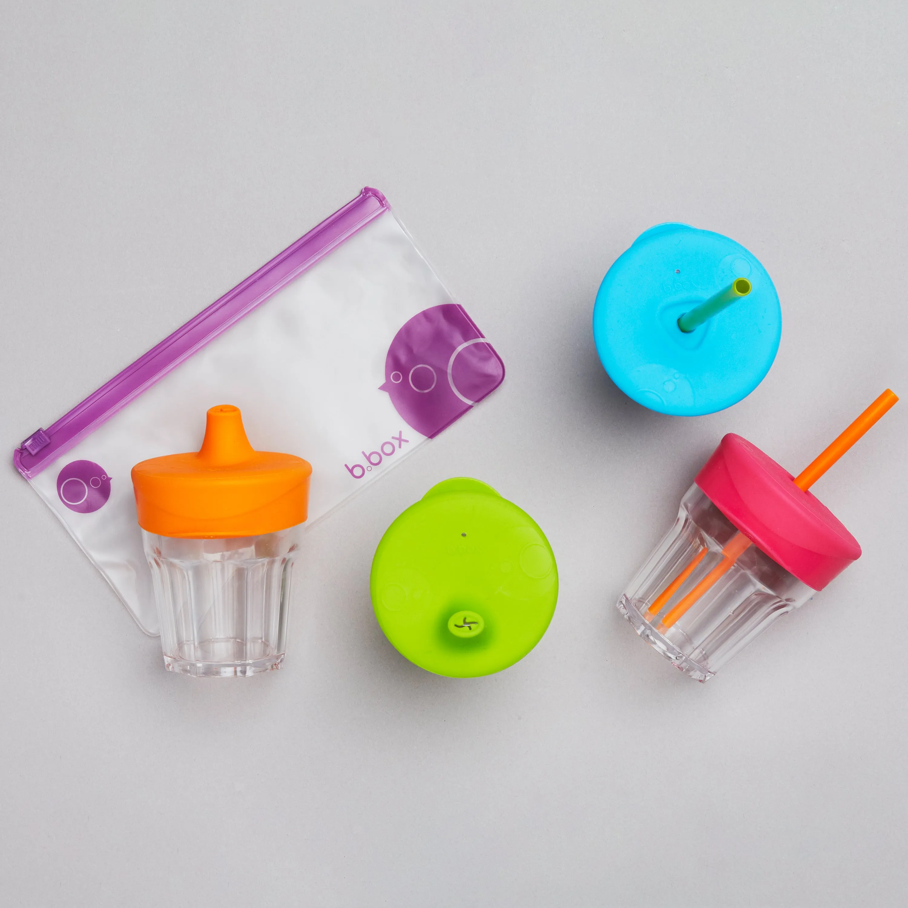 Universal Silicone Lid & Straw Travel Pack Pink Orange