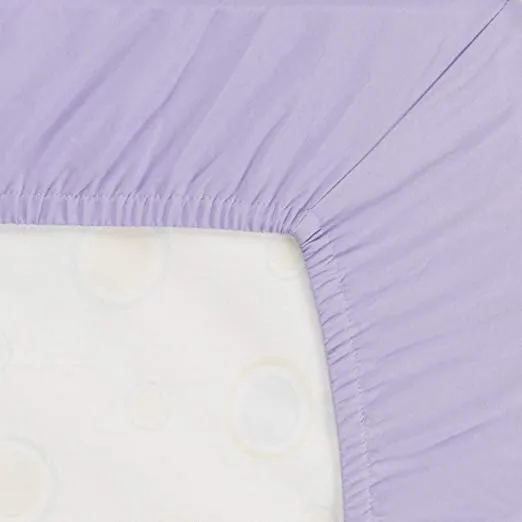 White/Lavender 2-Pack Fitted Crib Sheets