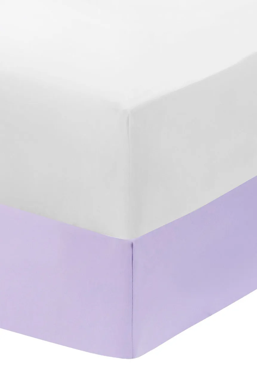 White/Lavender 2-Pack Fitted Crib Sheets