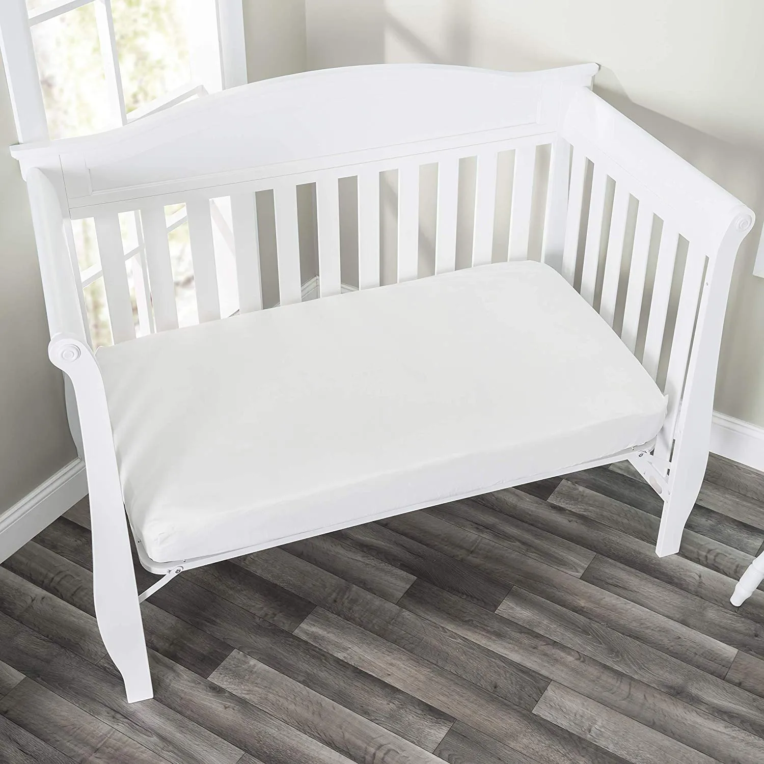 White/Lavender 2-Pack Fitted Crib Sheets